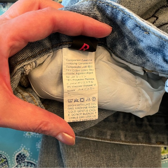 Romwe Skeleton Leg Jeans Wide Medium Size 6 Grunge Skull Emo Punk Goth X-ray - Picture 5 of 5